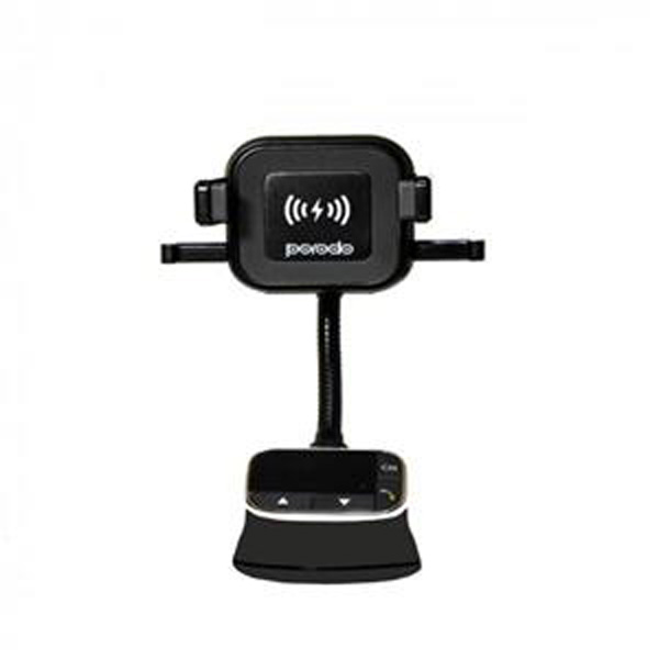 پایه نگهدارنده گوشی، شارژر بی سیم موبایل و FM Transmitter پرودو مدل PD-C61F-BK