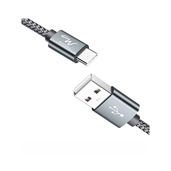 کابل تبدیل USB به Type-C پاورولوژی مدل P12MBCGY Nylon Braided
